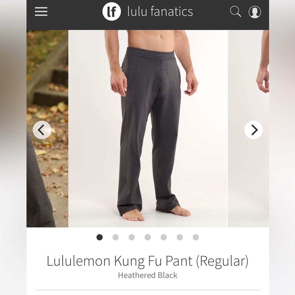 lululemon athletica Heathered Black Kung Fu Pant size small